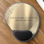Mouse Pad De Gel Glitter de Sparkle Profissional de Negócios Dourad<br><div class="desc">Dourada Glitter Faux Sparkle Glitter Metallic Foil Minimalist Business Mousepad (Mouse Pad) com tipografia escrita a preto para o monograma. O design Girly Business pode ser personalizado com seu nome. Entre em contato com o designer para obter itens correspondentes personalizados.</div>