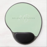 Mouse Pad De Gel Modern Sage Green Minimalista Dois Monogramas<br><div class="desc">Modern Sage Green Minimalist - Dois Monogramas Name perfeito para chefes,  consultores,  profissionais ou empresários.</div>