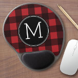Mouse Pad De Gel Monograma do Padrão Rustic Red & Black Buffalo Xad<br><div class="desc">Um design robusto e masculino com uma área para monogramas. Um padrão clássico e tradicional que existe há anos. Se precisar ajustar o trabalho de arte ou alterar a fonte,  clique na área personalizar. Isso o levará à ferramenta design onde você pode fazer muitas mudanças.</div>