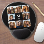 Mouse Pad De Gel Monograma Personalizado de Colagem de Fotos em Pre<br><div class="desc">Você pode usar fotos do Instagram para este design. Use 8 fotos quadradas para criar um presente exclusivo e pessoal. Ou você pode ficar com o filhote hipster e fazer uma moda. Se precisar ajustar as fotos,  clique na ferramenta personalizar para fazer alterações.</div>