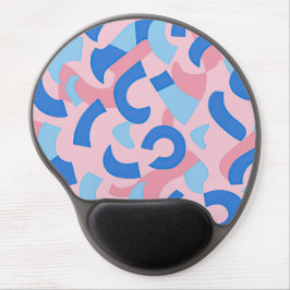Mouse Pad De Gel Padrão de Doodle Rosa e Azul