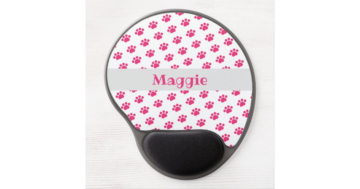 Mouse Pad De Gel Padrão de impressão de pata rosa personalizado