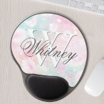 Mouse Pad De Gel Padrão de registro Bonito de brilho rosa<br><div class="desc">Personalize facilmente este padrão bonito de brilho do boque rosa com seu nome personalizado e/ou monograma.</div>