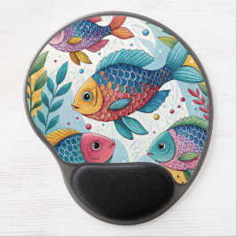 Mouse Pad De Gel Peixe-arco-íris submarino
