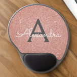 Mouse Pad De Gel Rosa Rosa Rosa Rosa Dourada Sparkle Glitter Nome M<br><div class="desc">Cor-de-rosa-azul - Cinza Dourada e carvão (Cinza) Sparkle Glitter Monograma Nome Monograma Mousepad. Este Mousepad pode ser personalizado para incluir seu primeiro nome. Entre em contato com o designer para obter itens correspondentes personalizados.</div>