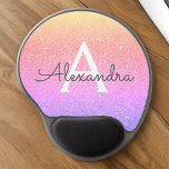 Mouse Pad De Gel Roxo Rosa Roxo Glitter Monograma Nome Mousepad<br><div class="desc">Pastel Sparkle Glitter Monograma,  Nome Monograma Mousepad,  Pastel de Ombre Dourado,  rosa e roxo. Este Mousepad pode ser personalizado para incluir seu primeiro nome. Entre em contato com o designer para obter itens correspondentes personalizados.</div>