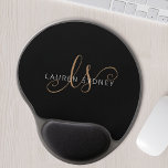 Mouse Pad De Gel Script Feminino Dourado Preto Moderno Monograma<br><div class="desc">Dourado Escrito Feminino Moderno E Preto Monograma Com Mouse Monograma. Personalize facilmente esta moderna e elegante pastilha do rato com o seu monograma e nome personalizados.</div>