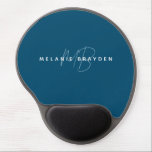 Mouse Pad De Gel Simples Azul Teal Minimalista Dois Monogramas Nome<br><div class="desc">Simples Teal Blue Minimalist Dois Monogramas Name perfeito para chefes,  consultores,  profissionais ou empresários.</div>