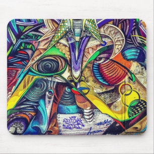Mouse Pad de Grafite Urbano Psicodélico