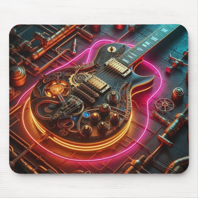 Mouse Pad de Guitarra Steampunk (Frente)