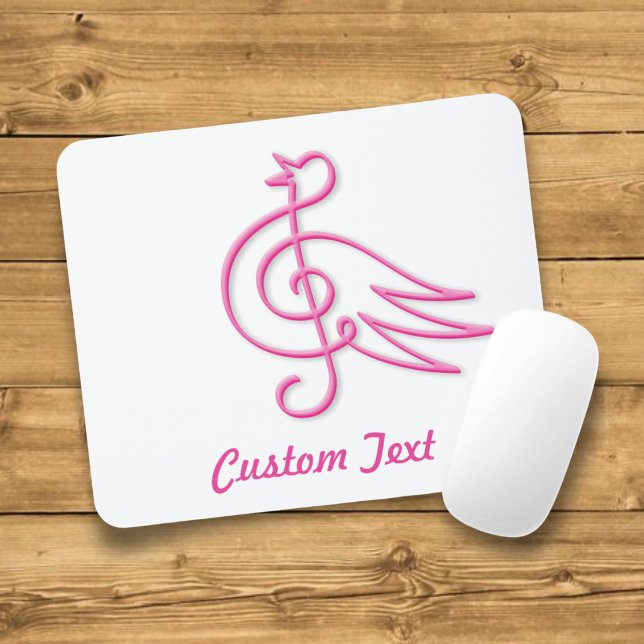 Mouse pad de música de pássaro rosa (Criador carregado)