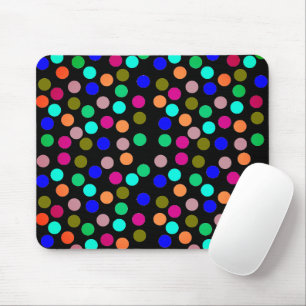 Mouse pad de pontos multicoloridos