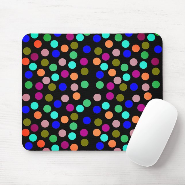 Mouse pad de pontos multicoloridos (Com mouse)