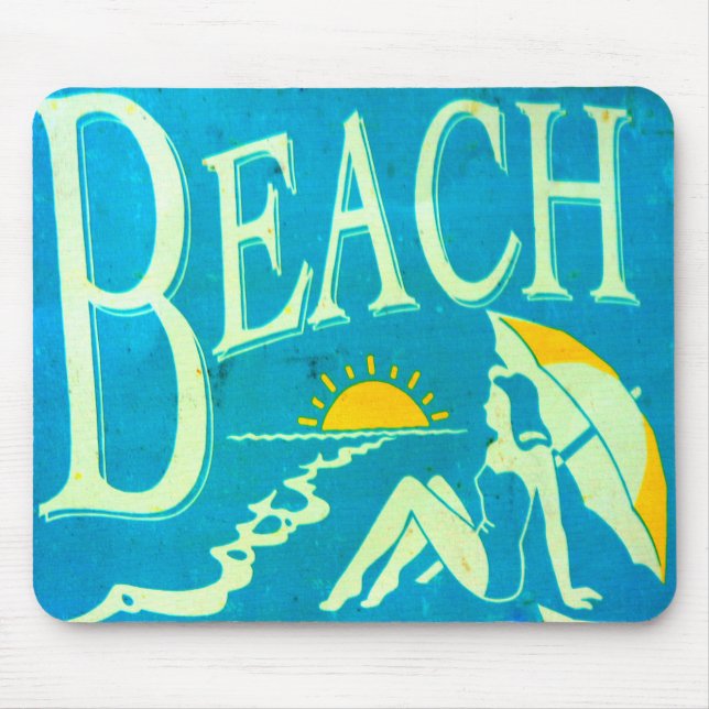 mouse pad de praia azul (Frente)