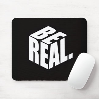 Mouse Pad de Tipografia Cubo “SEJA REAL.” Minimali