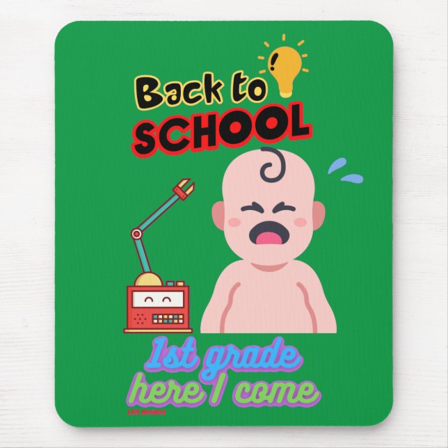 mouse pad engraçado "VOLTAR À ESCOLA" (Frente)