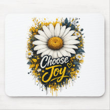 Mouse Pad Floral Inspirador Daisy Escolha a Alegri