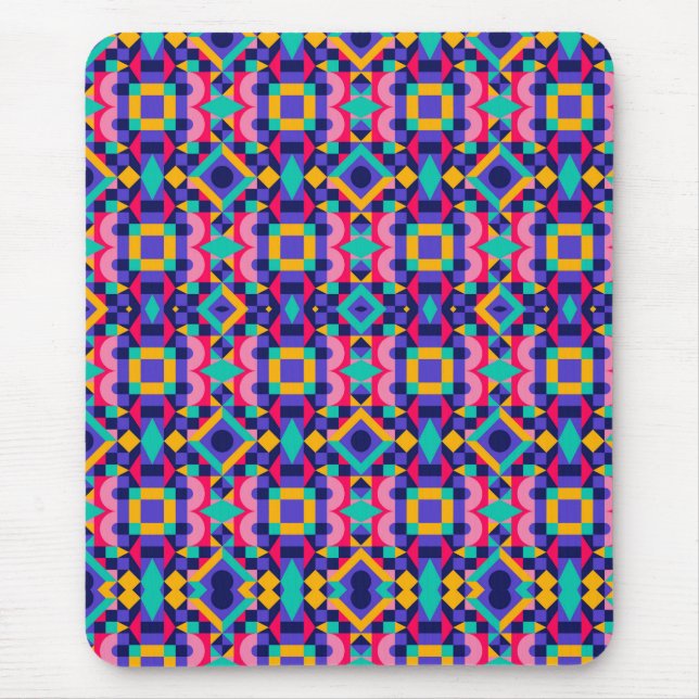 Mouse pad geométrico vibrante com cores (Frente)