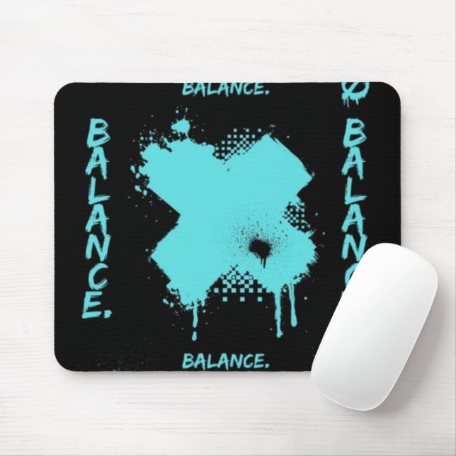 Mouse Pad Gráfico de Equilíbrio Abstrato - Moderno (Com mouse)
