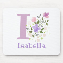 Mouse Pad Inicial Mais Nome e Design de Flores