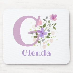 Mouse Pad Inicial Mais Nome e Design de Flores