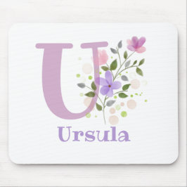 Mouse Pad Inicial Mais Nome e Design de Flores
