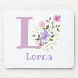 Mouse Pad Inicial Mais Nome e Design de Flores