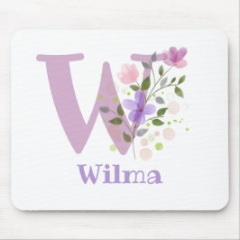 Mouse Pad Inicial Mais Nome e Design de Flores