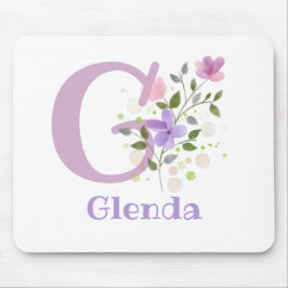 Mouse Pad Inicial Plus Nome & Desenho de Flores