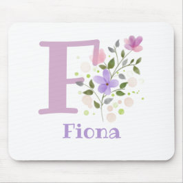 Mouse Pad Inicial Plus Nome & Desenho de Flores