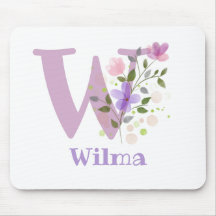 Mouse Pad Inicial Plus Nome & Desenho de Flores