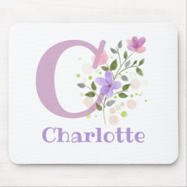Mouse Pad Inicial Plus Nome & Design de Flores
