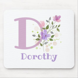 Mouse Pad Inicial Plus Nome & Design de Flores