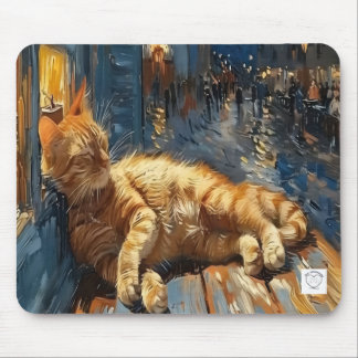 Mouse Pad Laranja Sono Gato Atigrado