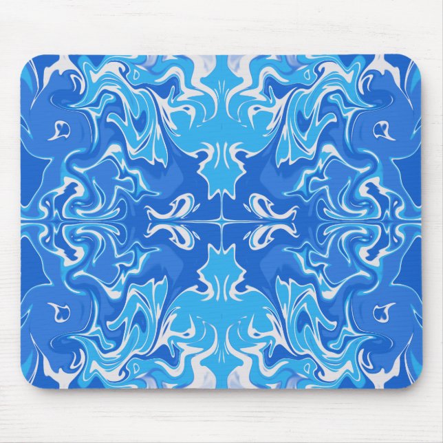 Mouse Pad Mármore Azul Desenhado à Mão (Frente)