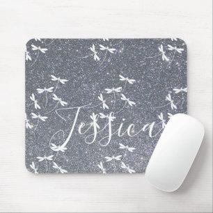 Mouse pad personalizado com brilho e libélulas