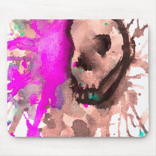 Mouse Pad Personalizado Neon Esqueleto Arte Splash (Frente)
