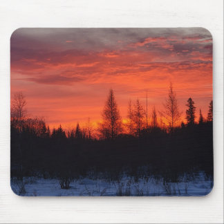 Mouse pad pôr do sol de inverno ardente