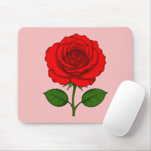 Mouse Pad Rosa Vermelha