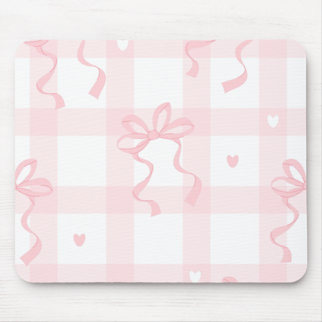 Mouse Pad Temático Pink and White Coquette (Frente)