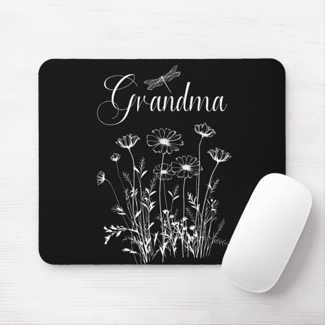 Mouse Pad - Vovó de Dragão de Flor Selvagem (Com mouse)