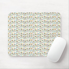 Mouse pad with a pattern of diverse smiley faces 
