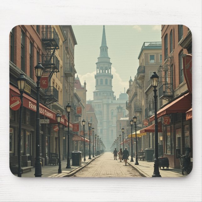 Mouse pads (cena do centro da cidade inspirada em  (Frente)