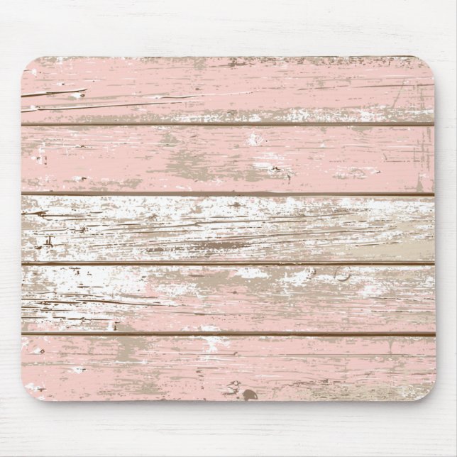 Mouse pads de madeira cor-de-rosa rústica do (Frente)