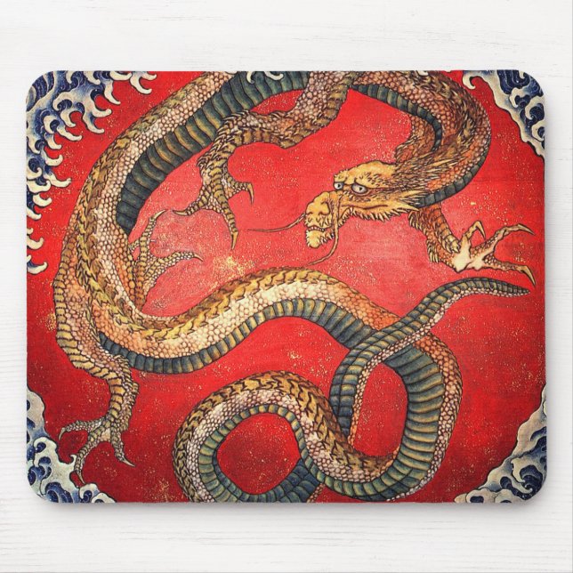 Mousepad 北 斎 龍, 北 斎 Hokusai Dragon, Hokusai, Ukiyoe (Frente)