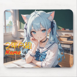 MOUSEPAD 学校に通う猫耳娘のイラスト