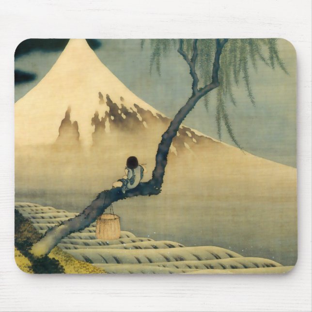 Mousepad 富士と少年, 北斎 Monte Fuji e menino, Hokusai, Ukiyo-e (Frente)