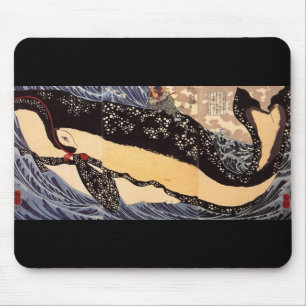 Mousepad 巨鯨, baleia grande do 国芳, Kuniyoshi, Ukiyoe
