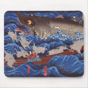 Mousepad 怪 物 鮫,国 Tubarão Monstro 芳, Kuniyoshi, Ukiyo-e