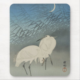 Mousepad 月 と 鷺, 古 邨 Egrets & Moon, Koson, Ukiyo-e